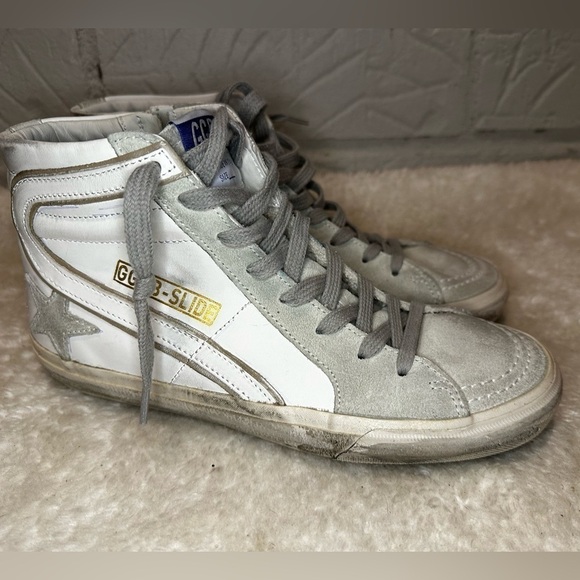 New Golden Goose Slide High Top Sneakers Size 37 - Picture 3 of 11